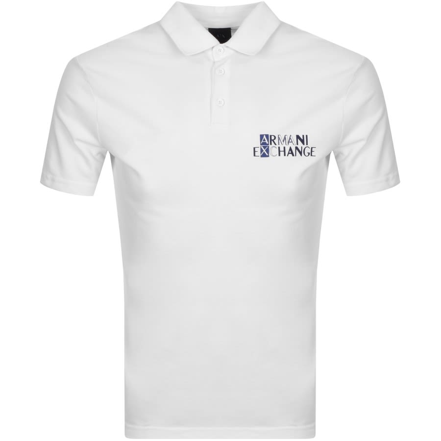 Alternative Image for ProductArmani Exchange Logo Polo T Shirt White1